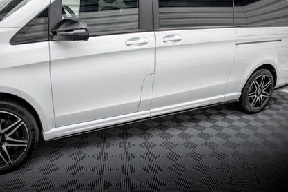 Seitenschweller Ansatz (Paar) V.1 passend für Mercedes V-Klasse Extra Long AMG-Line W447 schwarz Hochglanz