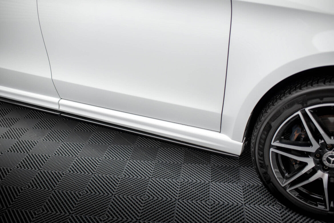 Seitenschweller Ansatz (Paar) V.1 passend für Mercedes V-Klasse Extra Long AMG-Line W447 schwarz Hochglanz