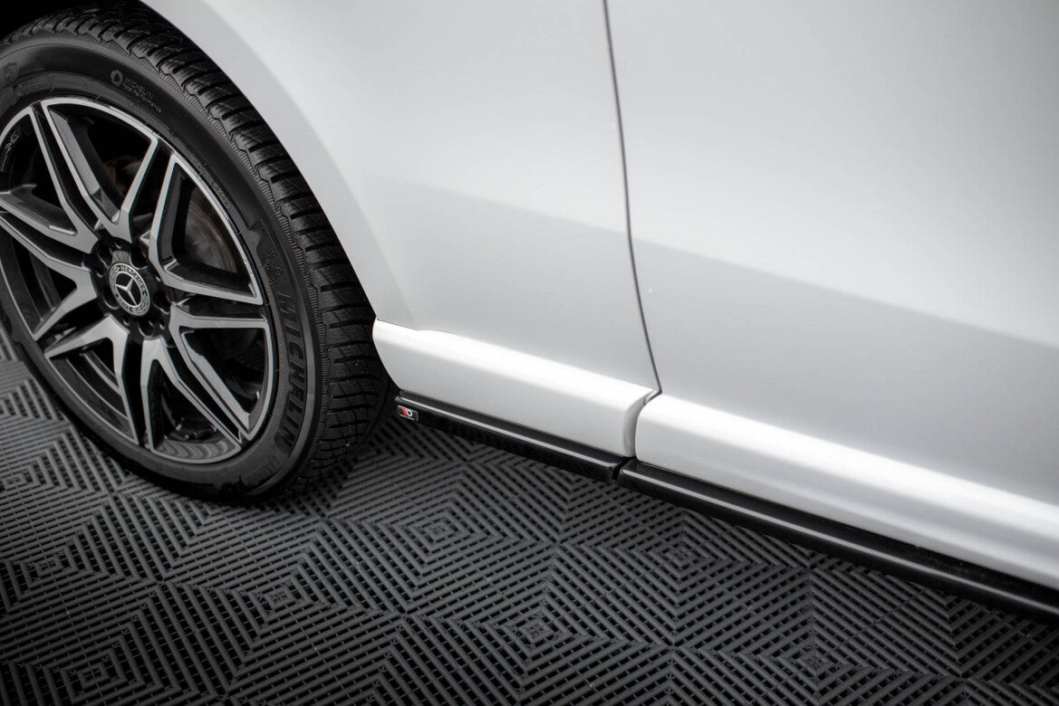 Seitenschweller Ansatz (Paar) V.1 passend für Mercedes V-Klasse Extra Long AMG-Line W447 schwarz Hochglanz
