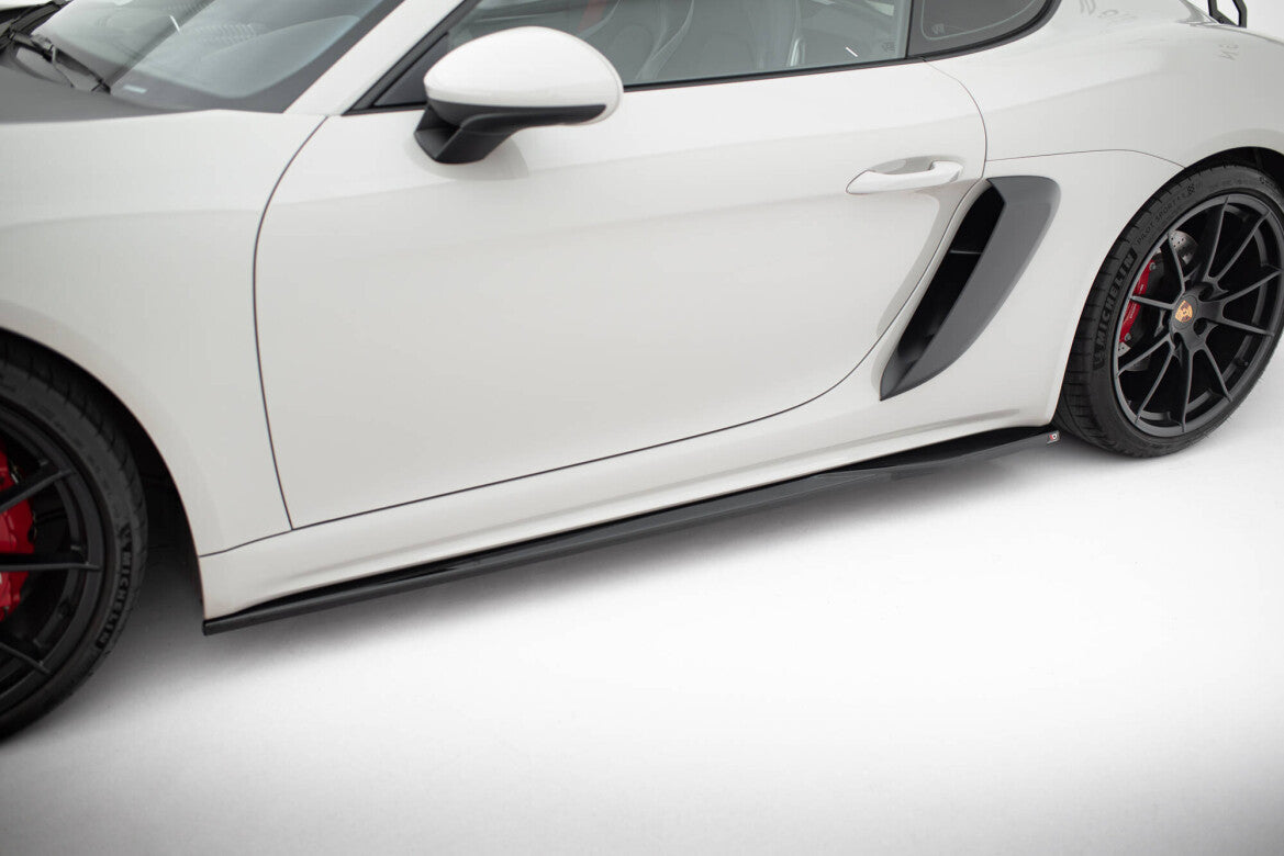 Seitenschweller Ansatz (Paar) V.1 passend für Porsche 718 Cayman GTS 982c schwarz Hochglanz