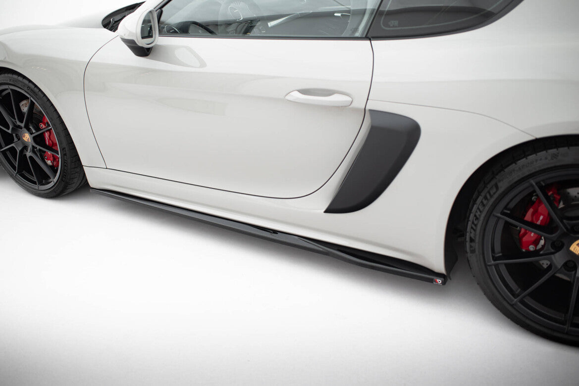Seitenschweller Ansatz (Paar) V.1 passend für Porsche 718 Cayman GTS 982c schwarz Hochglanz