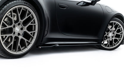 Seitenschweller Ansatz (Paar) V.1 passend für Porsche 911 Carrera Sport Design 992 schwarz Hochglanz