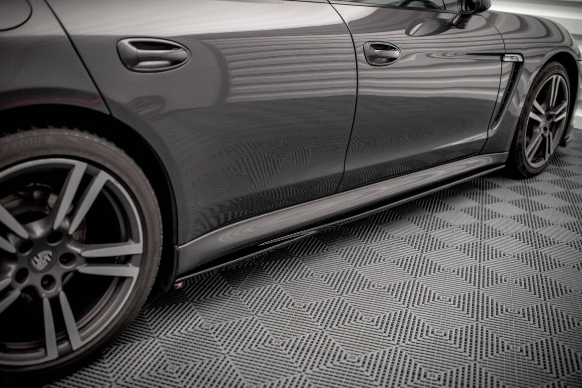 Seitenschweller Ansatz (Paar) V.1 passend für Porsche Panamera / Panamera Diesel / Panamera Turbo 970 schwarz Hochglanz