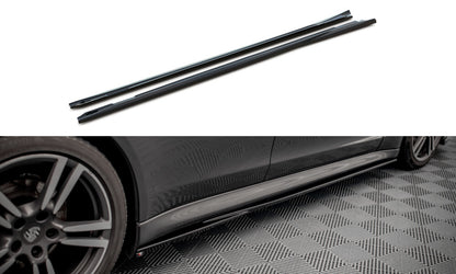 Seitenschweller Ansatz (Paar) V.1 passend für Porsche Panamera / Panamera Diesel / Panamera Turbo 970 schwarz Hochglanz