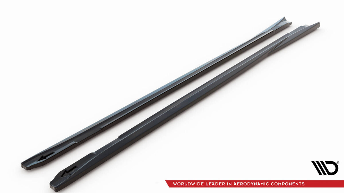 Seitenschweller Ansatz (Paar) V.1 passend für Porsche Panamera / Panamera Diesel / Panamera Turbo 970 schwarz Hochglanz