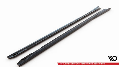 Seitenschweller Ansatz (Paar) V.1 passend für Porsche Panamera / Panamera Diesel / Panamera Turbo 970 schwarz Hochglanz