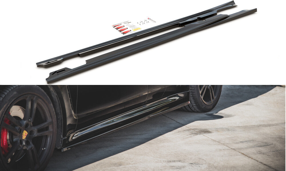 Seitenschweller Ansatz (Paar) V.1 passend für Porsche Panamera Turbo 970 FL schwarz Hochglanz