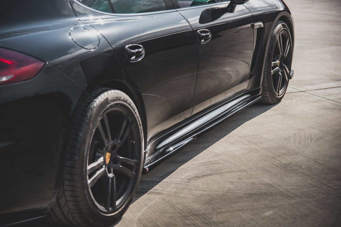 Seitenschweller Ansatz (Paar) V.1 passend für Porsche Panamera Turbo 970 FL schwarz Hochglanz