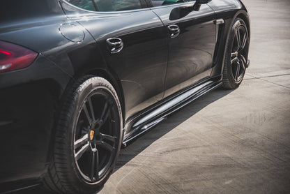 Seitenschweller Ansatz (Paar) V.1 passend für Porsche Panamera Turbo 970 FL schwarz Hochglanz