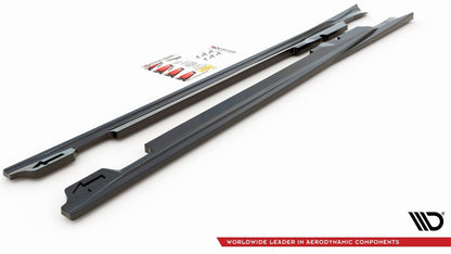 Seitenschweller Ansatz (Paar) V.1 passend für Porsche Panamera Turbo 970 FL schwarz Hochglanz