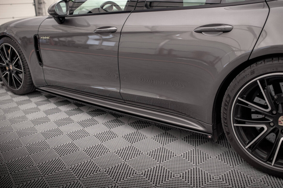 Seitenschweller Ansatz (Paar) V.1 passend für Porsche Panamera Turbo S E-Hybrid / Panamera E-Hybrid / Panamera 4S 971 schwarz Hochglanz