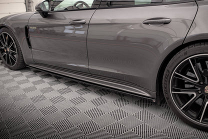 Seitenschweller Ansatz (Paar) V.1 passend für Porsche Panamera Turbo S E-Hybrid / Panamera E-Hybrid / Panamera 4S 971 schwarz Hochglanz