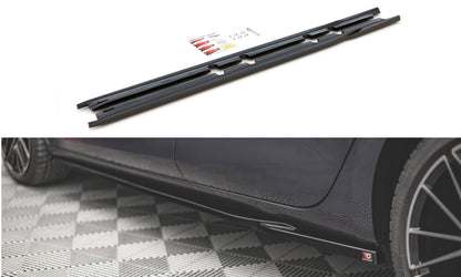 Seitenschweller Ansatz (Paar) V.1 passend für Seat Leon FR ST / Hatchback Mk4 / CUPRA Leon ST / Hatchback Mk1 / Mk1 FL schwarz Hochglanz