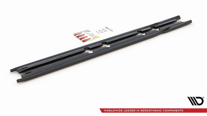 Seitenschweller Ansatz (Paar) V.1 passend für Seat Leon FR ST / Hatchback Mk4 / CUPRA Leon ST / Hatchback Mk1 / Mk1 FL schwarz Hochglanz
