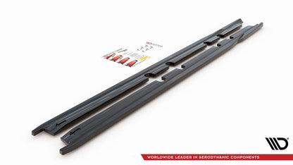 Seitenschweller Ansatz (Paar) V.1 passend für Seat Leon FR ST / Hatchback Mk4 / CUPRA Leon ST / Hatchback Mk1 / Mk1 FL schwarz Hochglanz