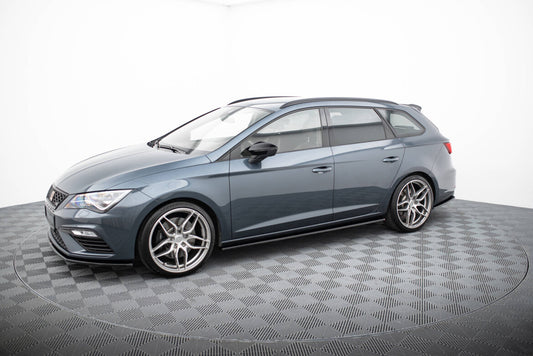 Seitenschweller Ansatz (Paar) V.1 passend für Seat Leon Mk3 CUPRA/ FR FL schwarz Hochglanz