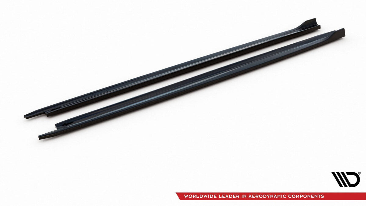 Seitenschweller Ansatz (Paar) V.1 passend für Skoda Octavia Mk4 schwarz Hochglanz