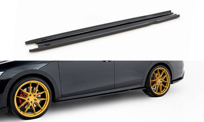 Seitenschweller Ansatz (Paar) V.1 passend für Skoda Octavia RS Liftback / Combi Mk4 FL schwarz Hochglanz