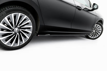 Seitenschweller Ansatz (Paar) V.1 passend für Skoda Superb Mk4 schwarz Hochglanz