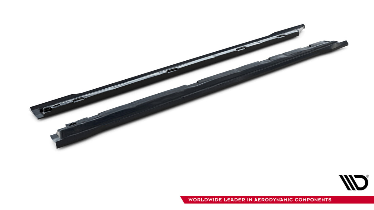 Seitenschweller Ansatz (Paar) V.1 passend für Skoda Superb Mk4 schwarz Hochglanz