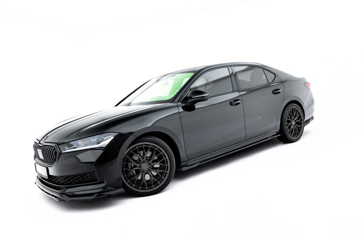 Seitenschweller Ansatz (Paar) V.1 passend für Skoda Superb Sportline Mk4 schwarz Hochglanz