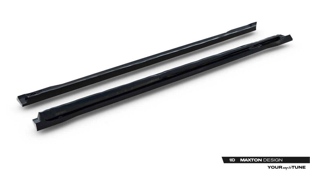 Seitenschweller Ansatz (Paar) V.1 passend für Skoda Superb Sportline Mk4 schwarz Hochglanz
