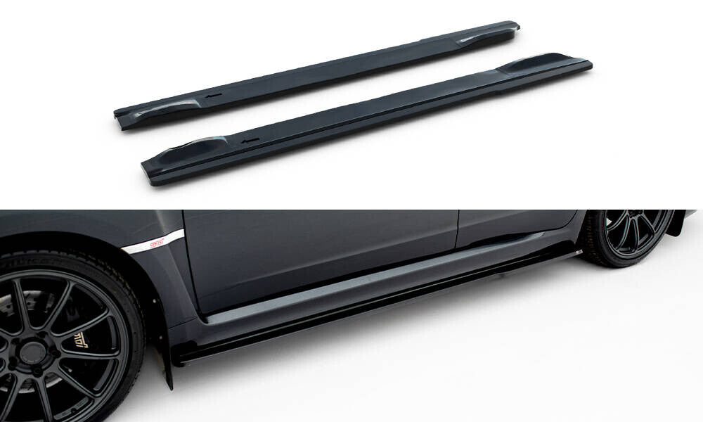 Seitenschweller Ansatz (Paar) V.1 passend für Subaru Impreza WRX STI Mk3 FL schwarz Hochglanz