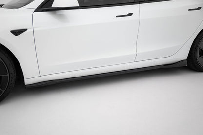 Seitenschweller Ansatz (Paar) V.1 passend für Tesla Model 3 Performance Mk1 FL schwarz Hochglanz