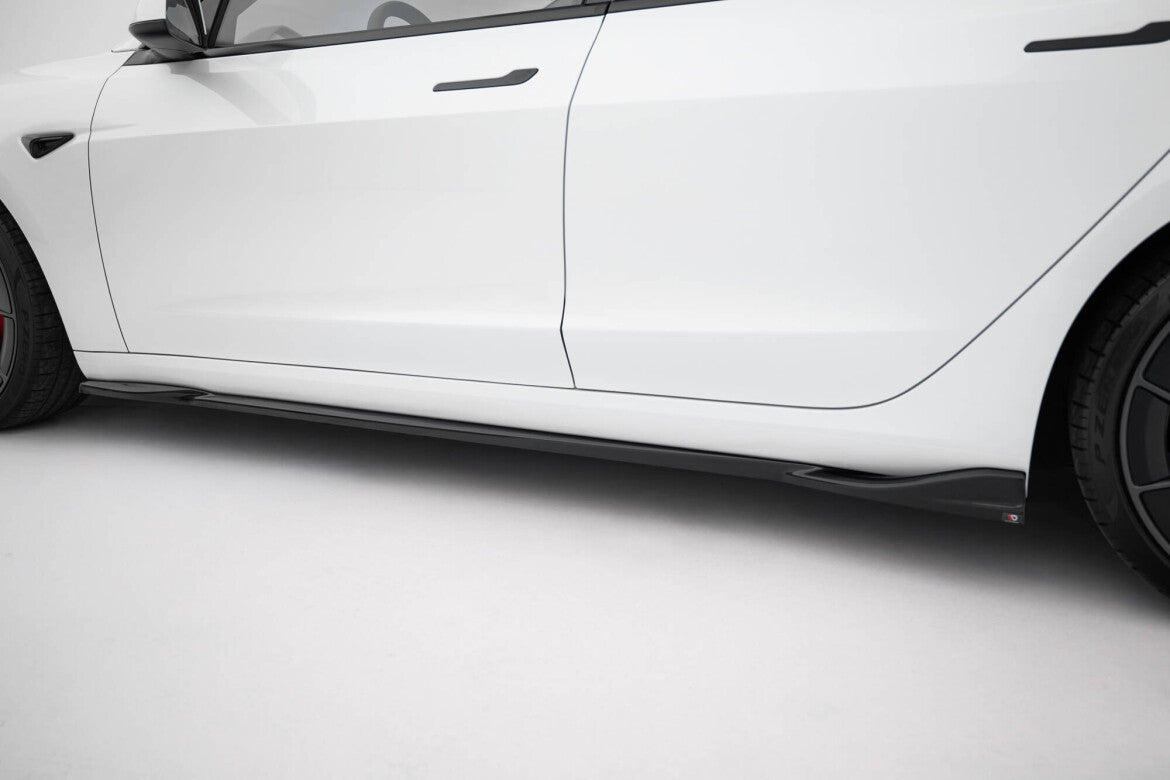 Seitenschweller Ansatz (Paar) V.1 passend für Tesla Model 3 Performance Mk1 FL schwarz Hochglanz