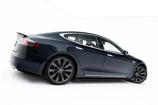 Seitenschweller Ansatz (Paar) V.1 passend für Tesla Model S Mk1 schwarz Hochglanz