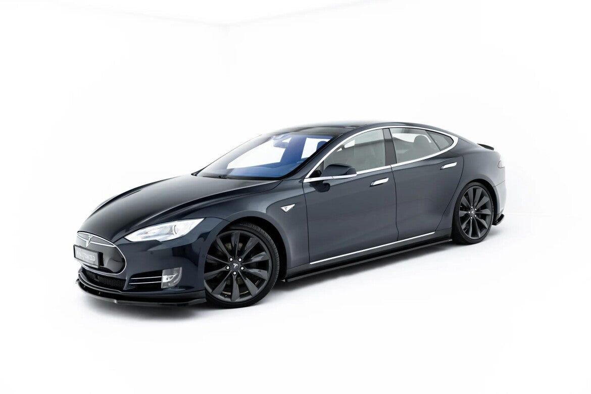 Seitenschweller Ansatz (Paar) V.1 passend für Tesla Model S Mk1 schwarz Hochglanz