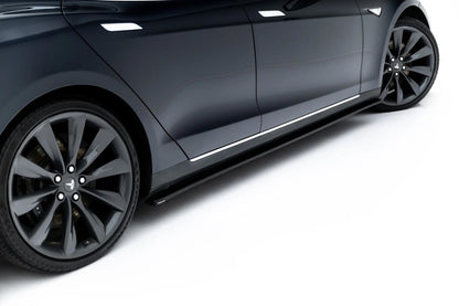 Seitenschweller Ansatz (Paar) V.1 passend für Tesla Model S Mk1 schwarz Hochglanz