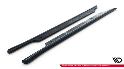 Seitenschweller Ansatz (Paar) V.1 passend für Tesla Model S Plaid Mk1 FL schwarz Hochglanz