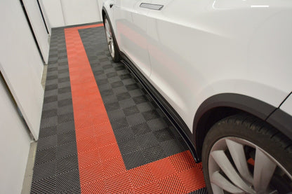 Seitenschweller Ansatz (Paar) V.1 passend für Tesla Model X Mk1 schwarz Hochglanz