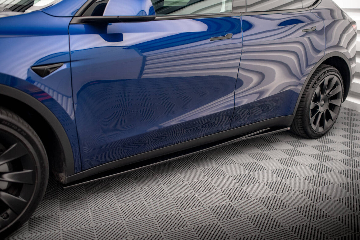 Seitenschweller Ansatz (Paar) V.1 passend für Tesla Model Y schwarz Hochglanz