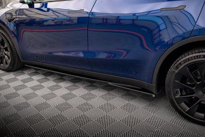 Seitenschweller Ansatz (Paar) V.1 passend für Tesla Model Y schwarz Hochglanz