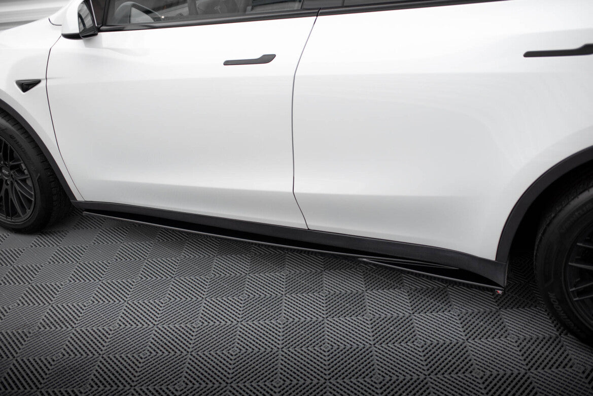 Seitenschweller Ansatz (Paar) V.1 passend für Tesla Model Y schwarz Hochglanz