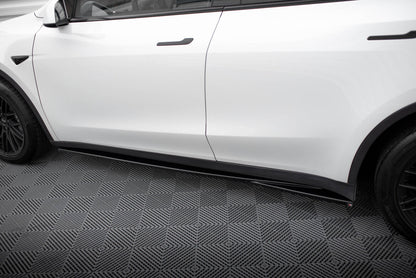 Seitenschweller Ansatz (Paar) V.1 passend für Tesla Model Y schwarz Hochglanz