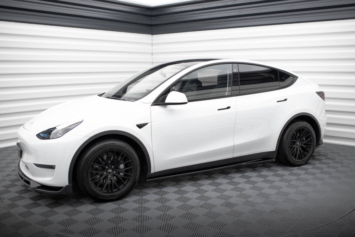 Seitenschweller Ansatz (Paar) V.1 passend für Tesla Model Y schwarz Hochglanz
