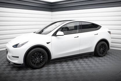 Seitenschweller Ansatz (Paar) V.1 passend für Tesla Model Y schwarz Hochglanz