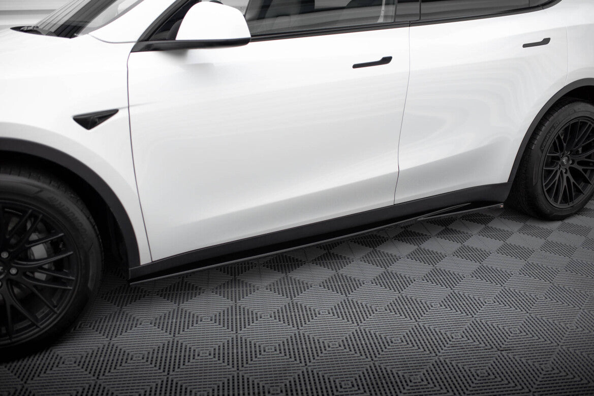 Seitenschweller Ansatz (Paar) V.1 passend für Tesla Model Y schwarz Hochglanz
