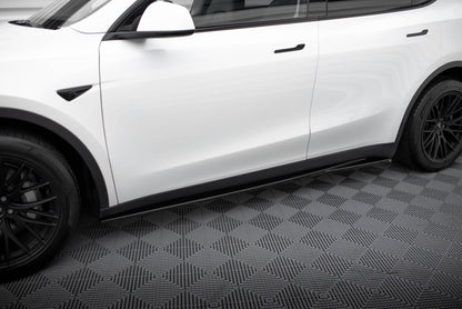 Seitenschweller Ansatz (Paar) V.1 passend für Tesla Model Y schwarz Hochglanz
