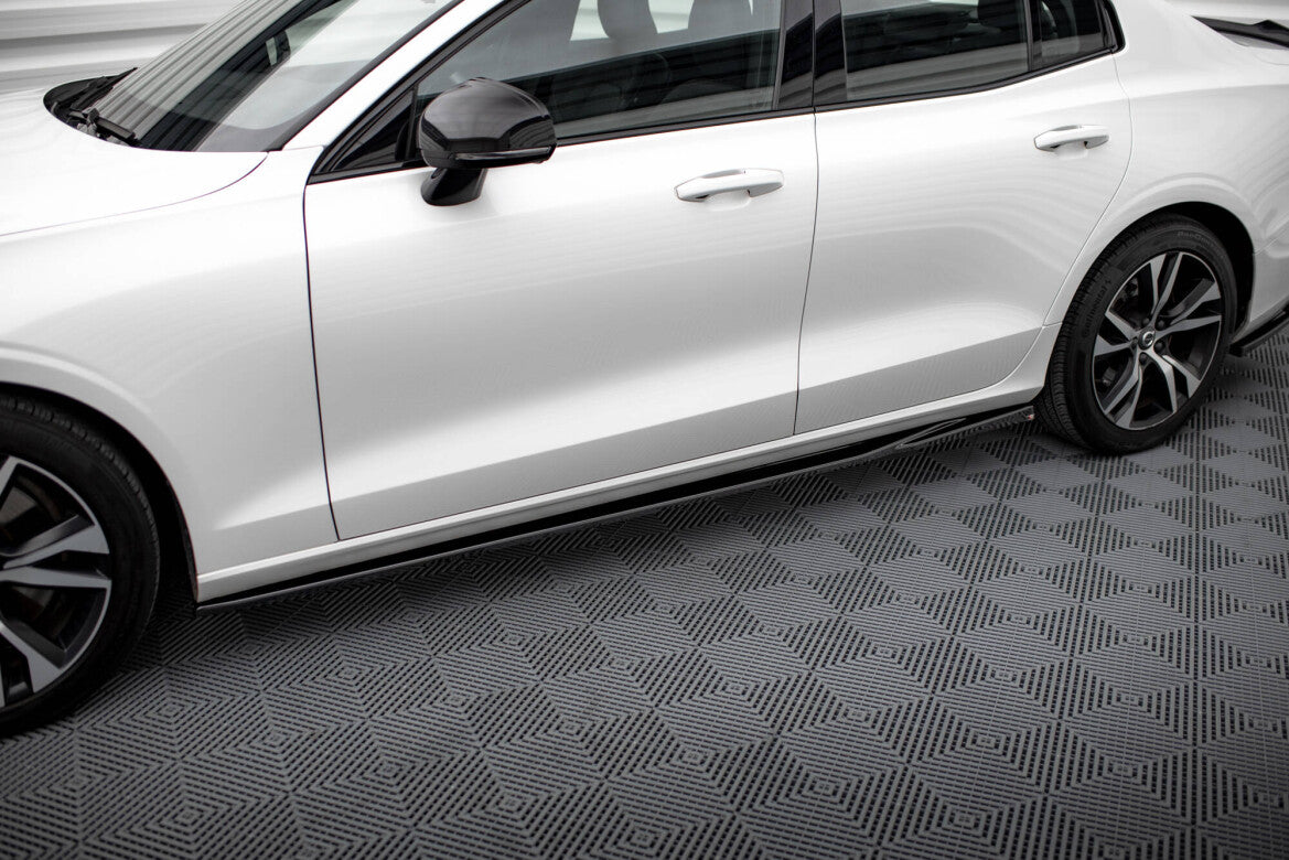 Seitenschweller Ansatz (Paar) V.1 passend für Volvo S60/V60 R-Design Mk3 schwarz Hochglanz