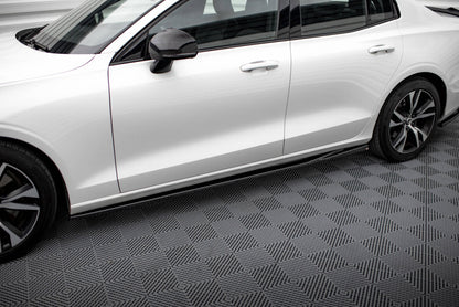 Seitenschweller Ansatz (Paar) V.1 passend für Volvo S60/V60 R-Design Mk3 schwarz Hochglanz