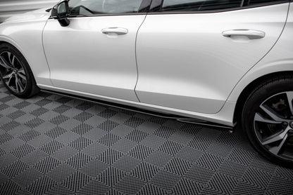 Seitenschweller Ansatz (Paar) V.1 passend für Volvo S60/V60 R-Design Mk3 schwarz Hochglanz