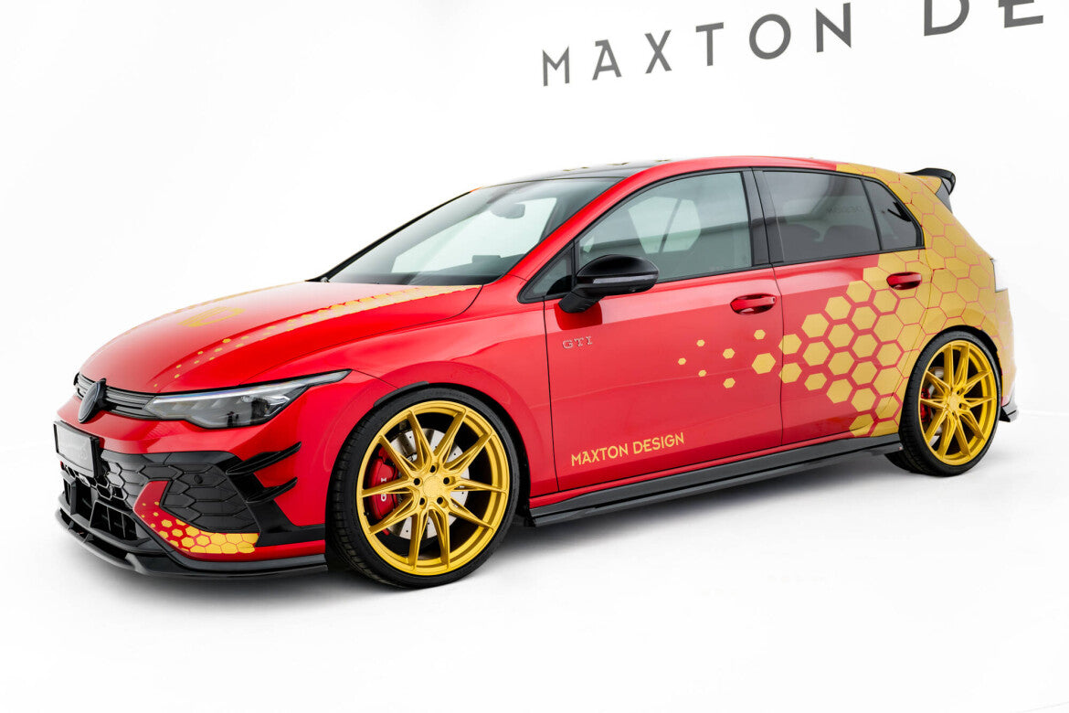 Seitenschweller Ansatz (Paar) V.1 passend für VW Golf GTI Clubsport Mk8 FL schwarz Hochglanz