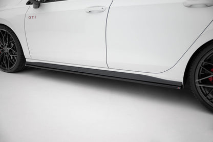 Seitenschweller Ansatz (Paar) V.1 passend für VW Golf GTI / GTE / GTI Clubsport / GTD / R-Line Mk8 schwarz Hochglanz