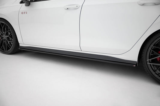 Seitenschweller Ansatz (Paar) V.1 passend für VW Golf GTI / GTE / GTI Clubsport / GTD / R-Line Mk8 schwarz Hochglanz