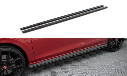 Seitenschweller Ansatz (Paar) V.1 passend für VW Golf GTI / GTE / GTI Clubsport / GTD / R-Line Mk8 schwarz Hochglanz