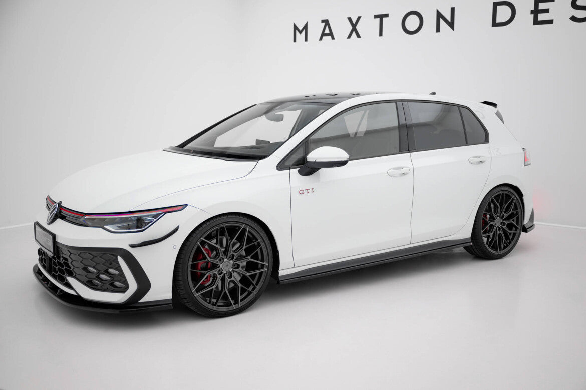 Seitenschweller Ansatz (Paar) V.1 passend für VW Golf GTI / GTE / GTI Clubsport / GTD / R-Line Mk8 schwarz Hochglanz